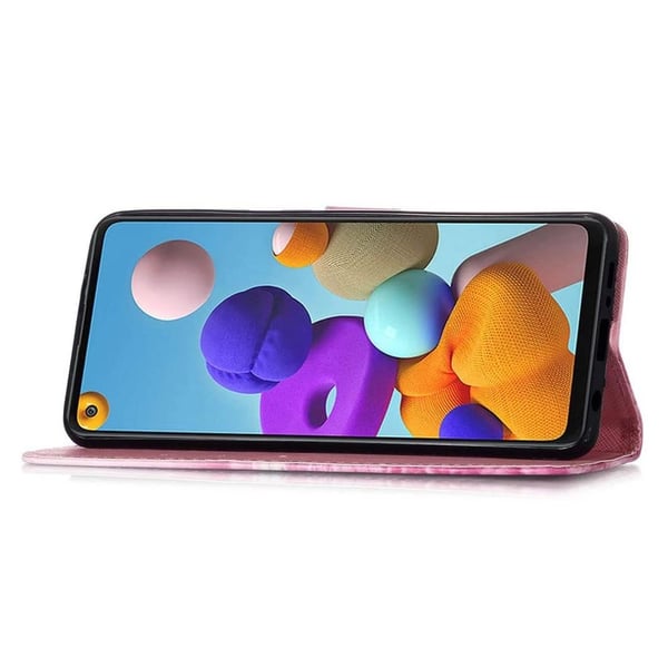 Pung Etui Samsung Galaxy A21s – Rosa Blomst