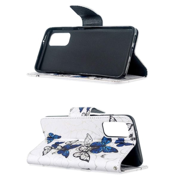 Pung Etui Samsung Galaxy S20 FE - Blå og Hvide Sommerfugle