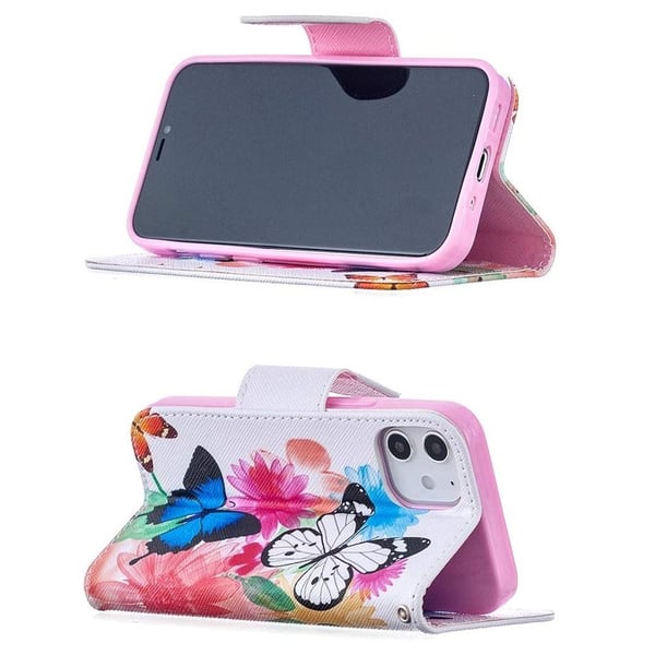 Pung Etui Apple iPhone 12 Mini – Farverige Sommerfugle