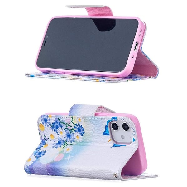 Pung Etui Apple iPhone 12 Mini – Sommerfugle og Blomster