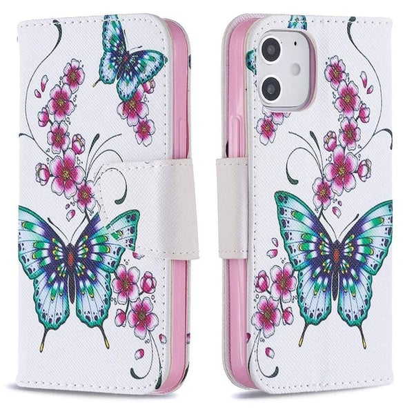 Pung Etui Apple iPhone 12 Mini – Sommerfugle og Blomster