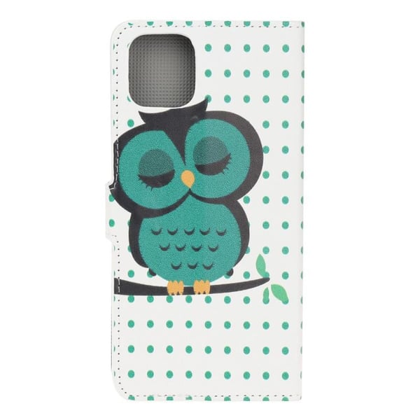 Pung Etui Apple iPhone 12 Mini - Prikket med Ugle