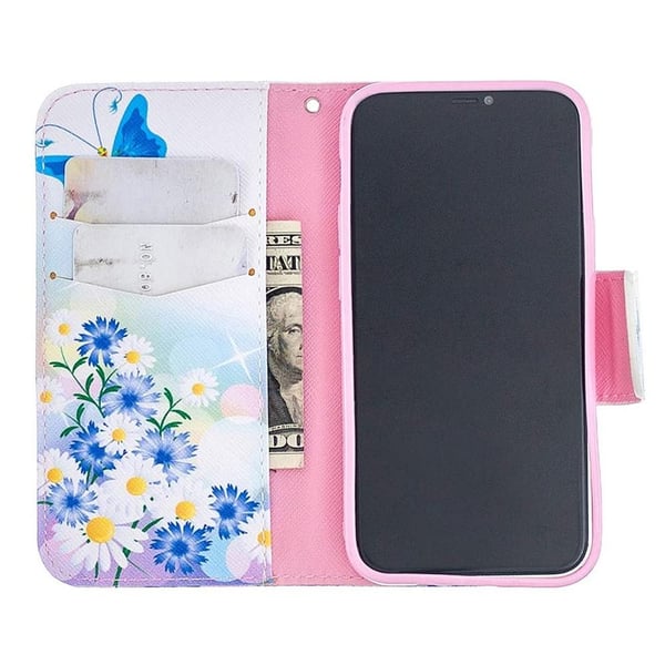 Pung Etui Apple iPhone 12 - Sommerfugle og Blomster