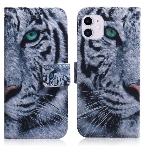 Pung Etui Apple iPhone 12 – Hvid Tiger