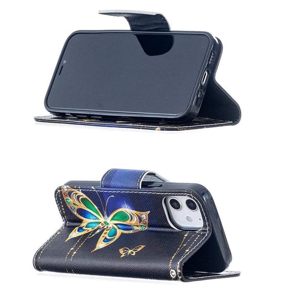 Pung Etui Apple iPhone 12 – Guldsommerfugl
