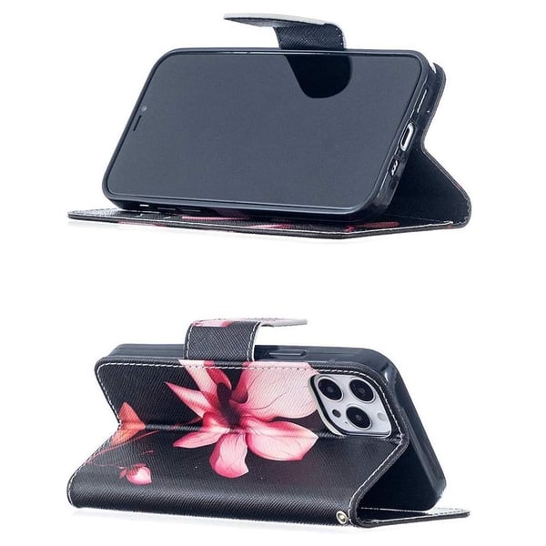 Lompakkokotelo iPhone 12 Pro - Vaaleanpunainen Kukka