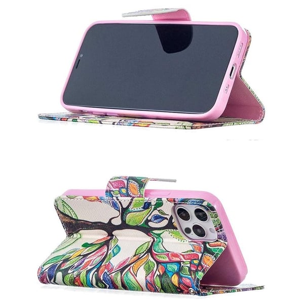 Pung Etui Apple iPhone 12 Pro – Farverigt Træ