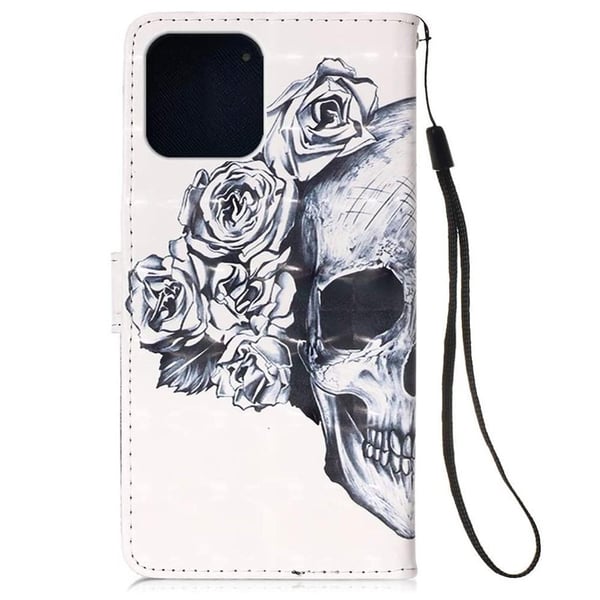 Pung Etui iPhone 12 Pro Max – Dødningehoved / Roser