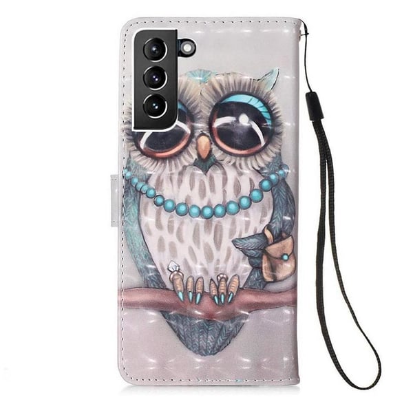 Pung Etui Samsung Galaxy S21 - Udsmykket Ugle
