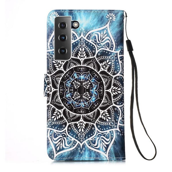 Plånboksfodral Samsung Galaxy S21 – Blå Mandala