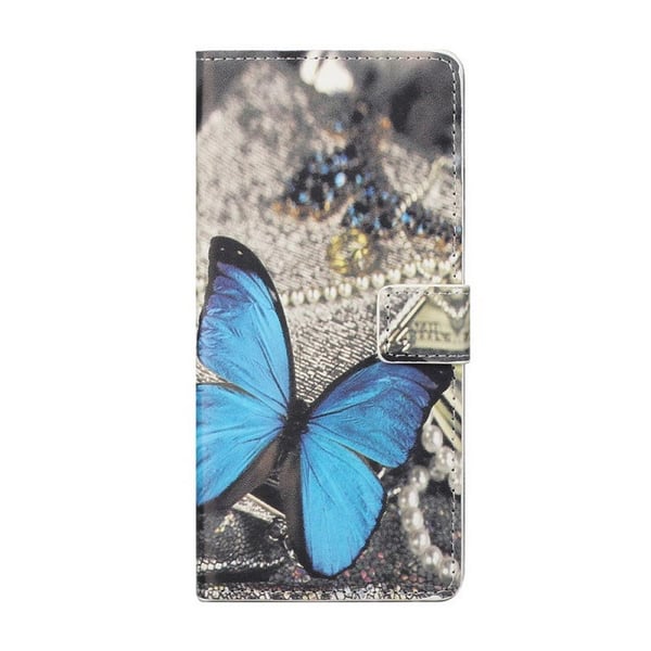 Pung Etui Samsung Galaxy S21 - Blå Sommerfugl