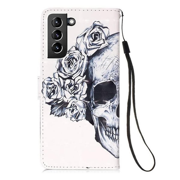 Pung Etui Samsung Galaxy S21 Plus – Dødningehoved / Roser