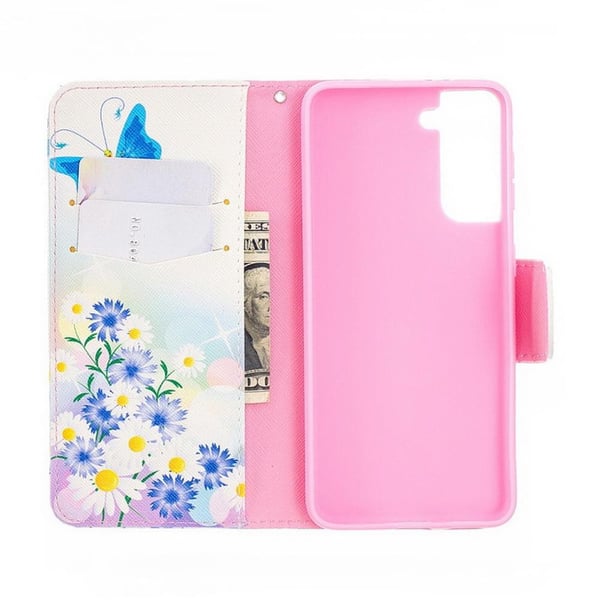 Pung Etui Samsung Galaxy S21 Plus – Sommerfugle og Blomster