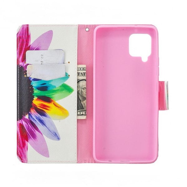 Pung Etui Samsung Galaxy A12 - Farverig Blomst