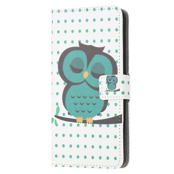 Pung Etui Samsung Galaxy A12 - Prikket med Ugle