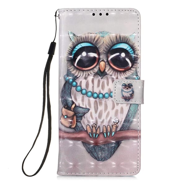 Pung Etui Samsung Galaxy A12 - Udsmykket Ugle