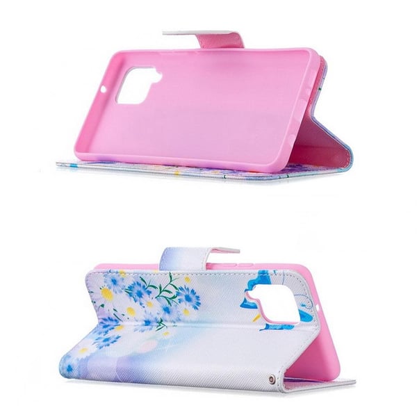 Pung Etui Samsung Galaxy A12 - Sommerfugle og Blomster