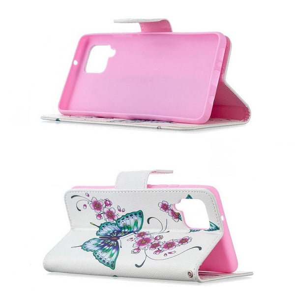 Pung Etui Samsung Galaxy A12 - Sommerfugle og Blomster