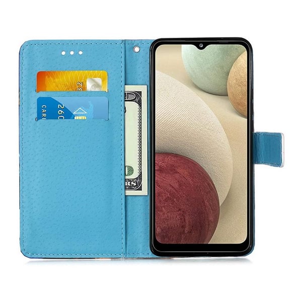 Pung Etui Samsung Galaxy A12 - Blå Mandala