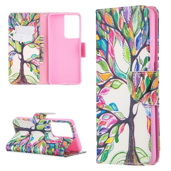 Pung Etui Samsung Galaxy S21 Ultra – Farverigt Træ