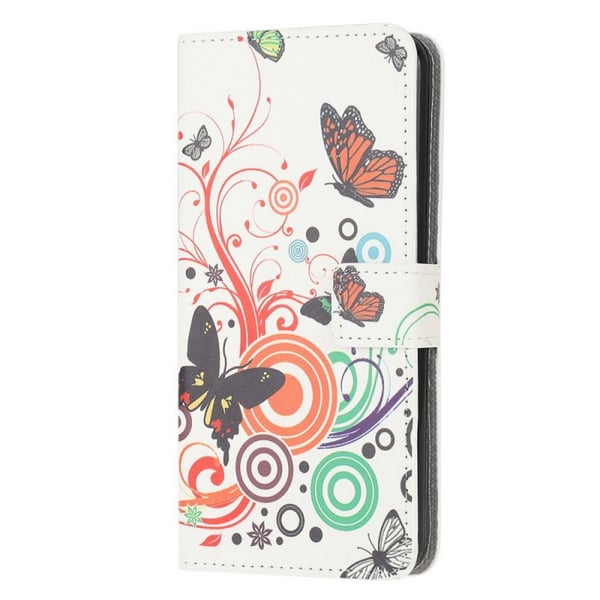 Pung Etui Samsung Galaxy S21 Ultra - Hvid med Sommerfugle