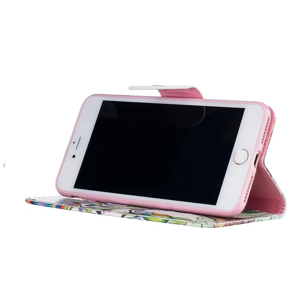 Pung Etui Apple iPhone 8 Plus – Farverigt Træ