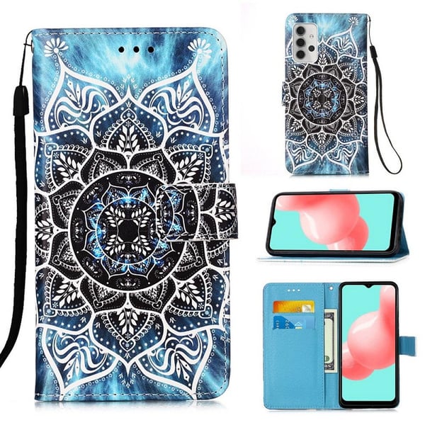 Pung Etui Samsung Galaxy A32 5G – Blå Mandala Pung Etui Samsung Galaxy A32 5G – Blå Mandala