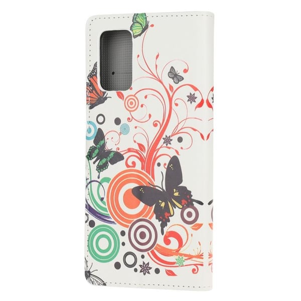 Lompakkokotelo Samsung Galaxy A32 - Valkoinen Perhosilla