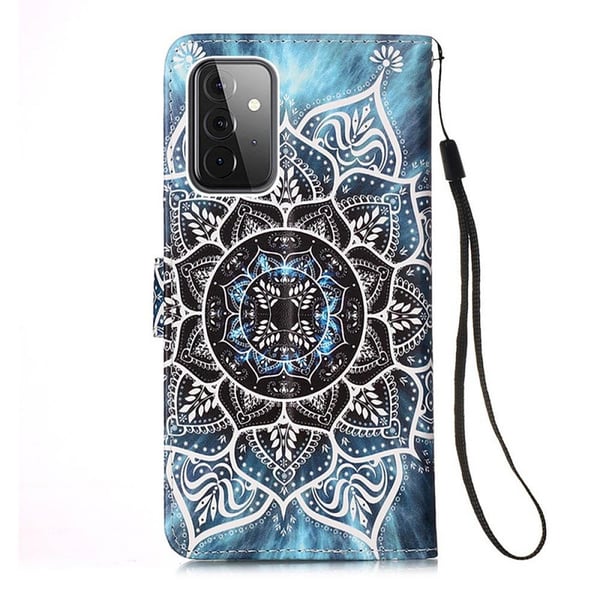 Lompakkokotelo Samsung Galaxy A72 – Sininen Mandala