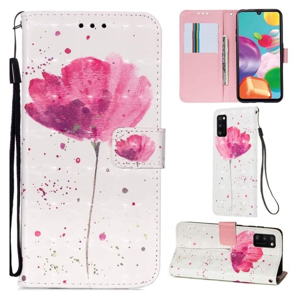 Pung Etui Samsung Galaxy A02s – Rosa Blomst