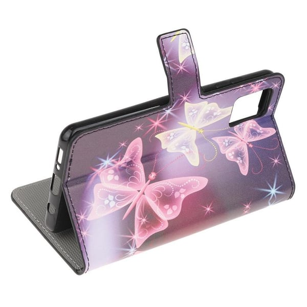 Pung Etui Samsung Galaxy A02s - Lilla / Sommerfugle