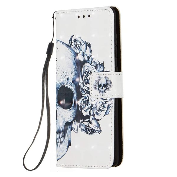 Pung Etui Samsung Galaxy A02s – Dødningehoved / Roser