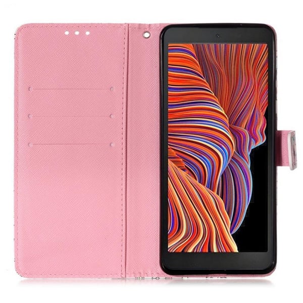 Lompakkokotelo Samsung Galaxy XCover 5 – Vaaleanpunainen kukka