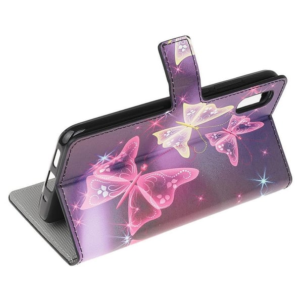 Lompakkokotelo Samsung Galaxy XCover 5 - Lila / Perhoset