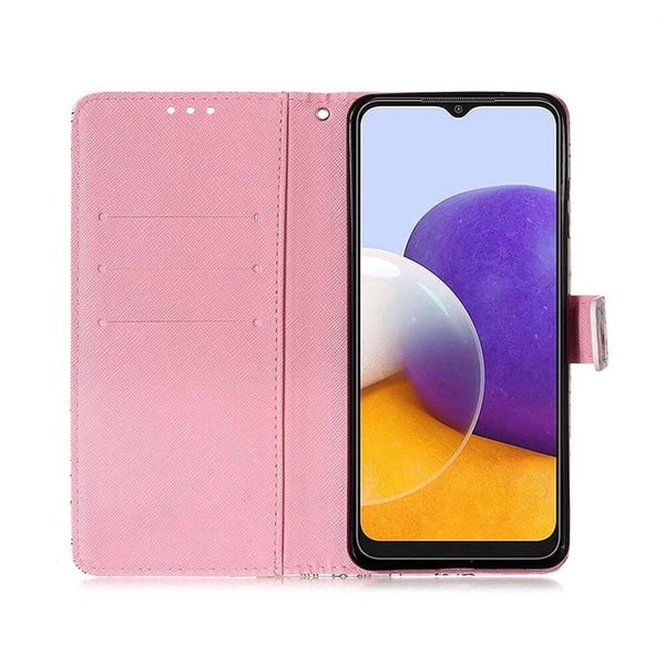 Lompakkokotelo Samsung Galaxy A22 5G – Vaaleanpunainen kukka