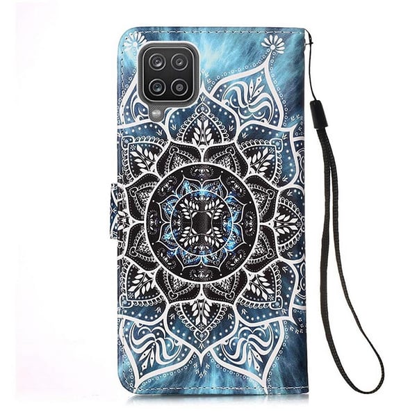 Pung Etui Samsung Galaxy A22 (4G) – Blå Mandala