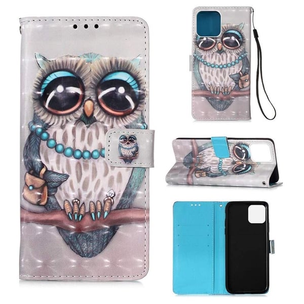 Pung Etui iPhone 13 Mini – Udsmykket Ugle