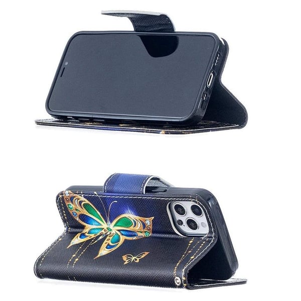 Pung Etui iPhone 13 Pro Max – Guldsommerfugl
