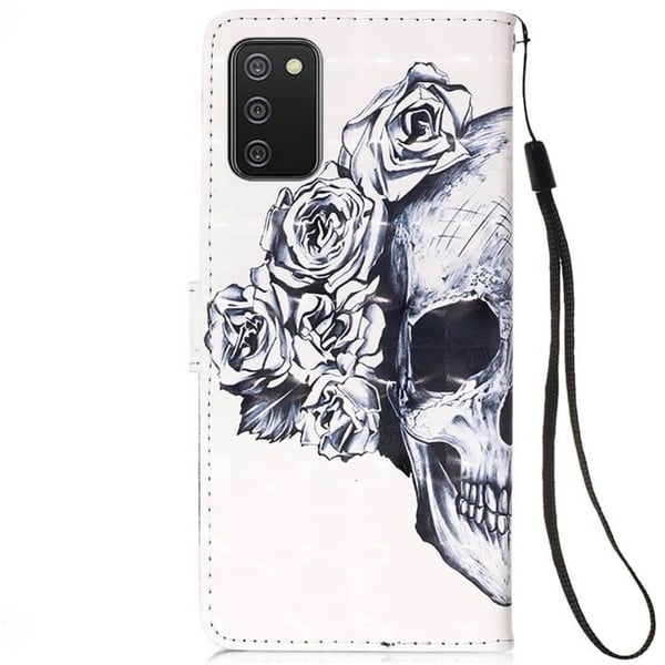 Pung Etui Samsung Galaxy A03s – Dødningehoved / Roser