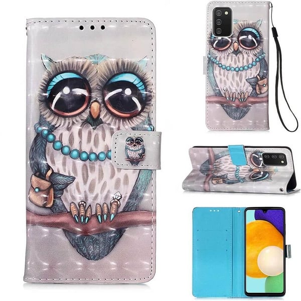 Pung Etui Samsung Galaxy A03s – Udsmykket Ugle