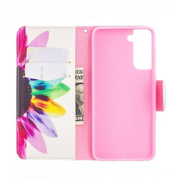 Pung Etui Samsung Galaxy S21 FE - Farverig Blomst