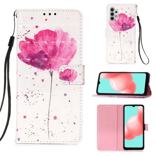 Pung Etui Samsung Galaxy A13 – Rosa Blomst
