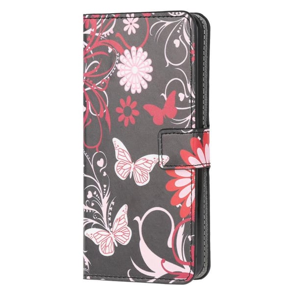 Pung Etui Samsung Galaxy A13 - Sort med Sommerfugle