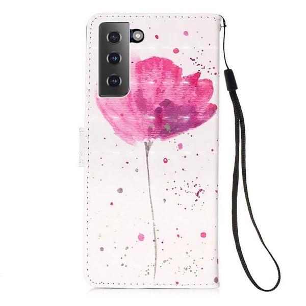 Pung Etui Samsung Galaxy S22 - Rosa Blomst