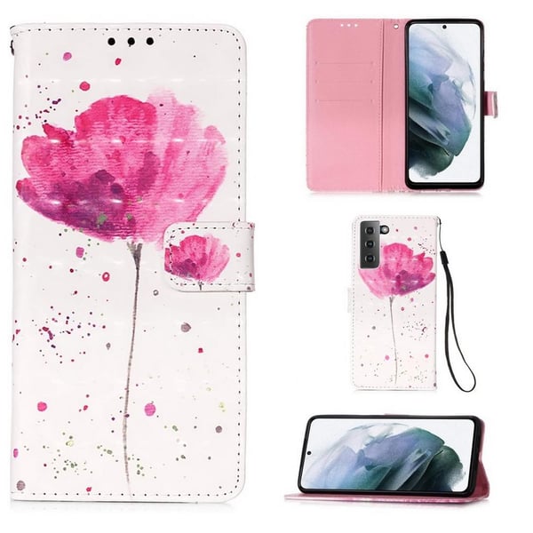 Pung Etui Samsung Galaxy S22 Plus - Rosa Blomst