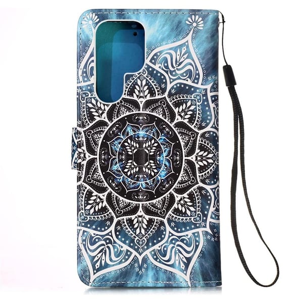 Pung Etui Samsung Galaxy S22 Ultra - Blå Mandala