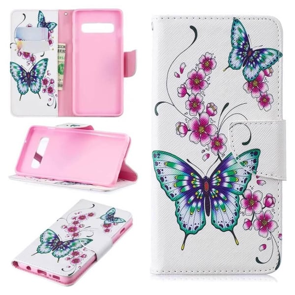 Pung Etui Samsung Galaxy S10 - Sommerfugle og Blomster