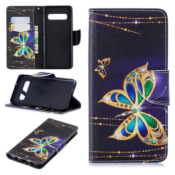 Pung Etui Samsung Galaxy S10 Plus - Guldsommerfugl