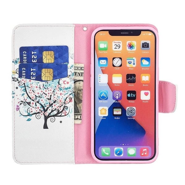 Pung Etui iPhone 14 – Farverigt Træ