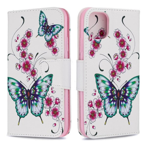 Pung Etui iPhone 14 – Sommerfugle og Blomster